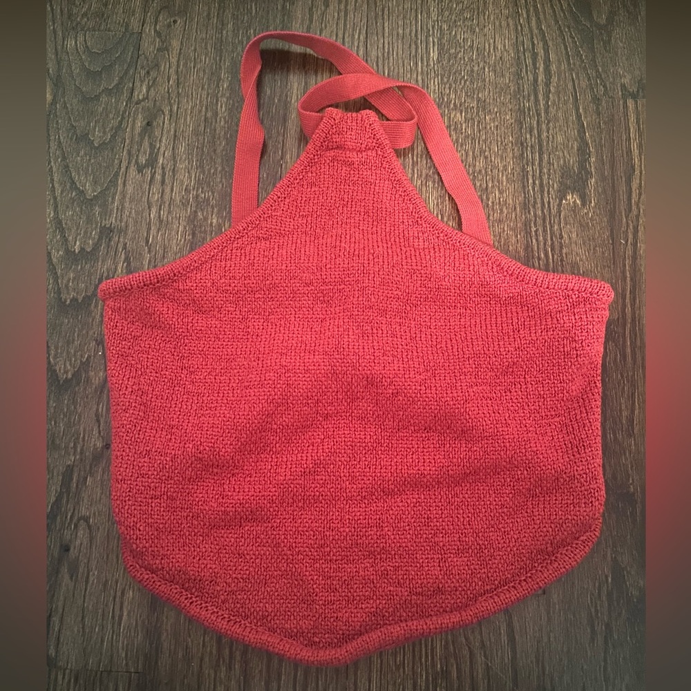 Ruby & Jenna Red Knitted Halter Top - image 1